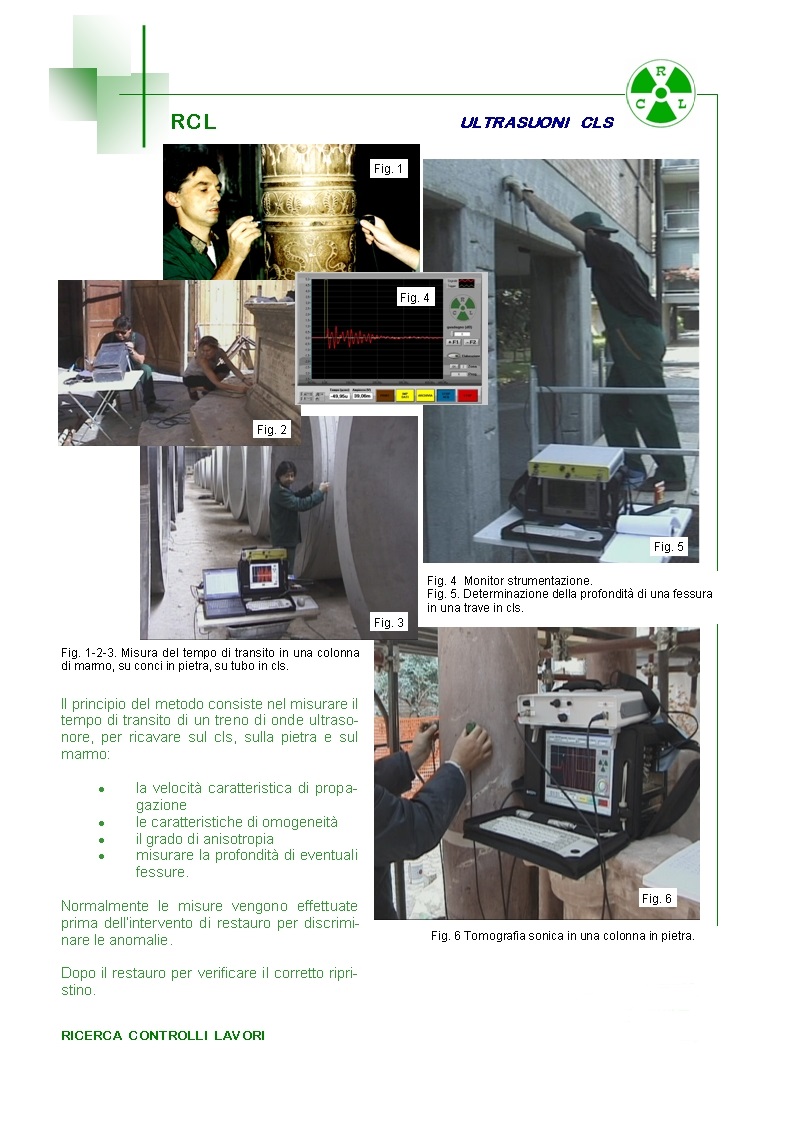 RCL Ricerca Controlli Lavori nel settore Monumentale e dei Beni Culturali: Ultrasuoni